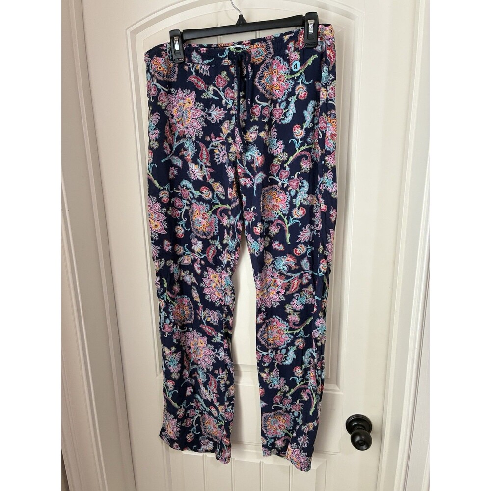 INSOMNIAX  Womens Pull On Lounge Sleep Pants size Large Navy Paisley